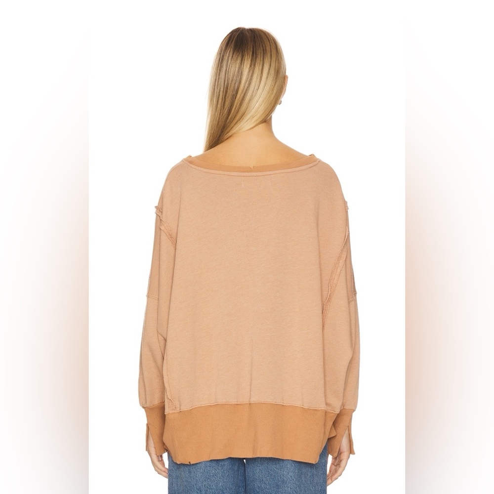 Free People Tan Crewneck Sweater with Horse Print - Picture 2 of 2